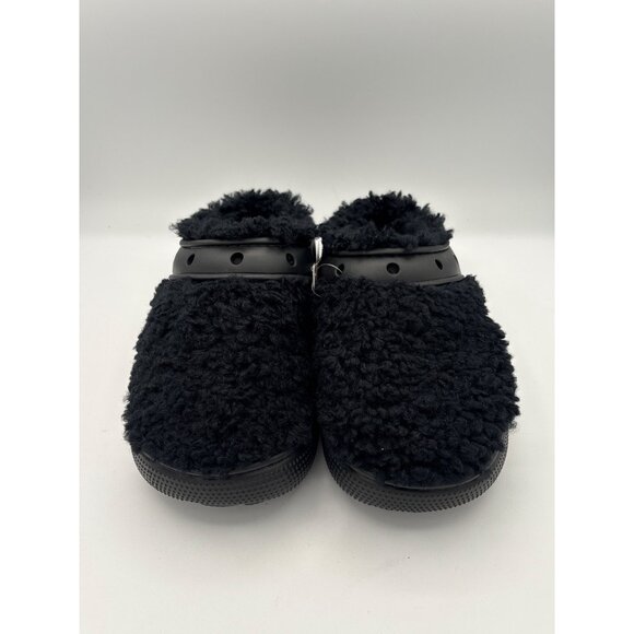 Unisex Crocs Size M7/W9 The Thing Black Fluffy Sandals - Picture 2 of 5